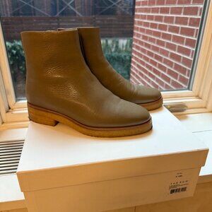 The Row Boris boots - Moonstone size 40 / US 9 - leather shearling ankle taupe